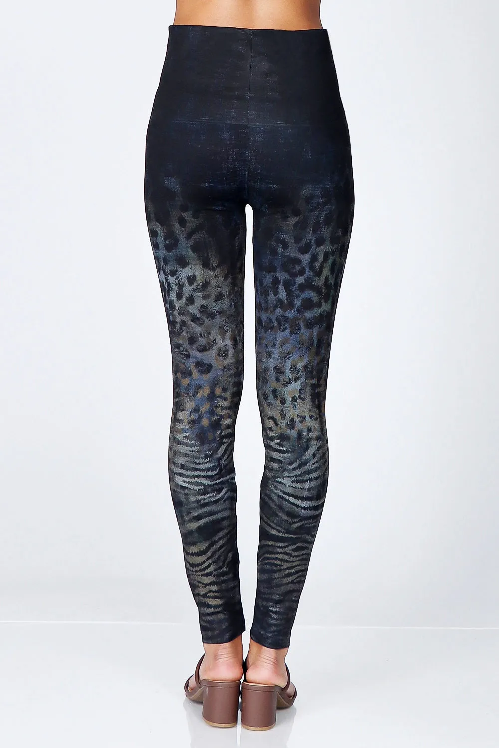 Sapphire Steel Leopard Zebra Leggings