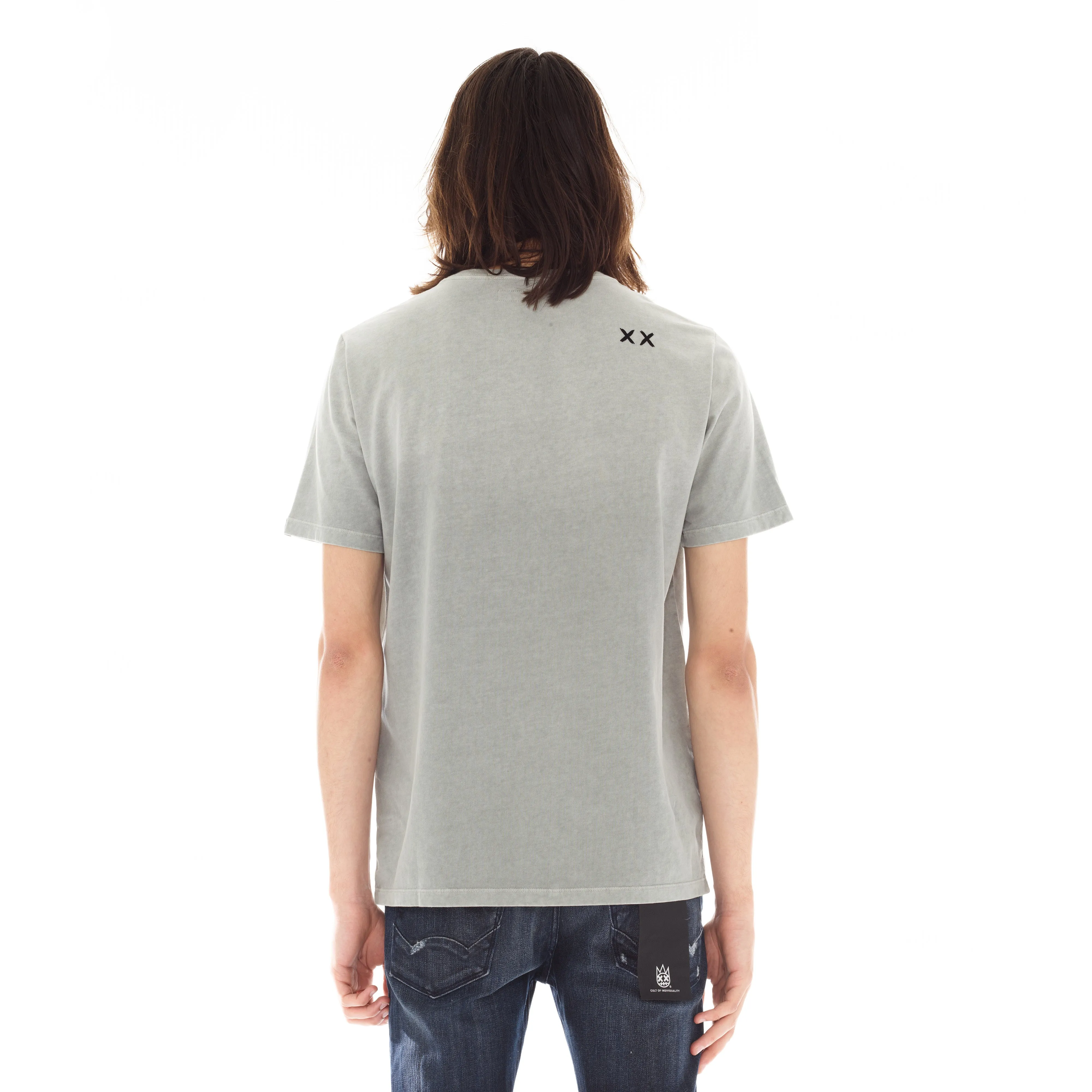 SHIMUCHAN LOGO SHORT SLEEVE CREW NECK TEE IN VINTAGE GREY