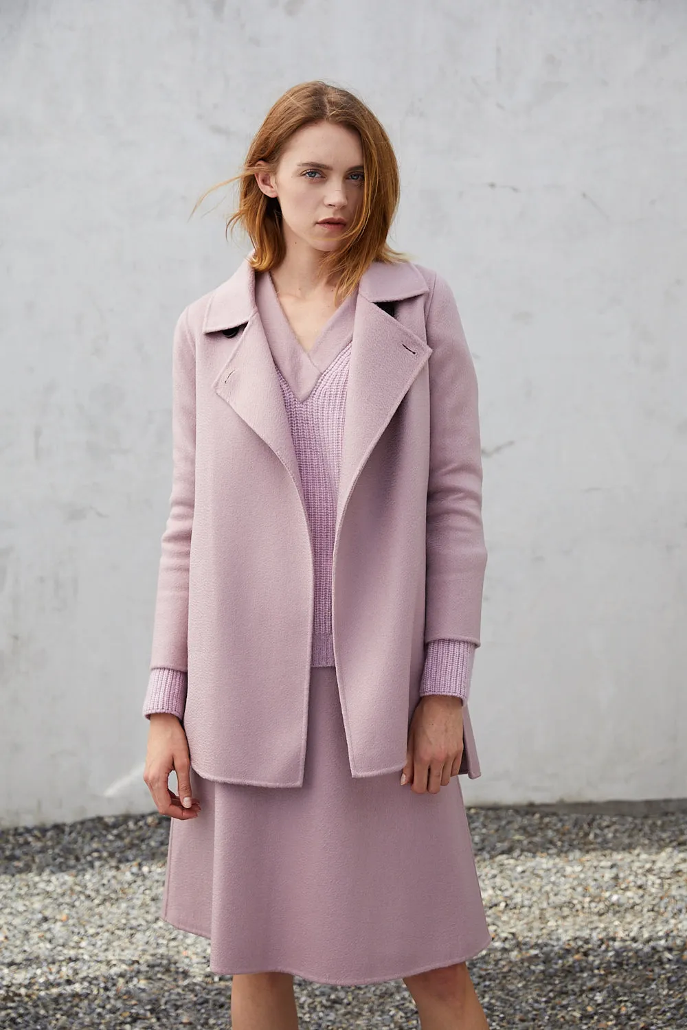 Single breasted 100% cashmere coat