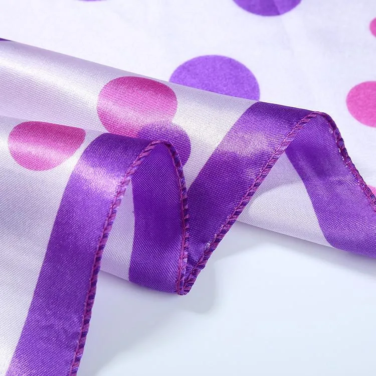 Small Square Satin Scarf Purple Theme Polka Dot Print XAT018