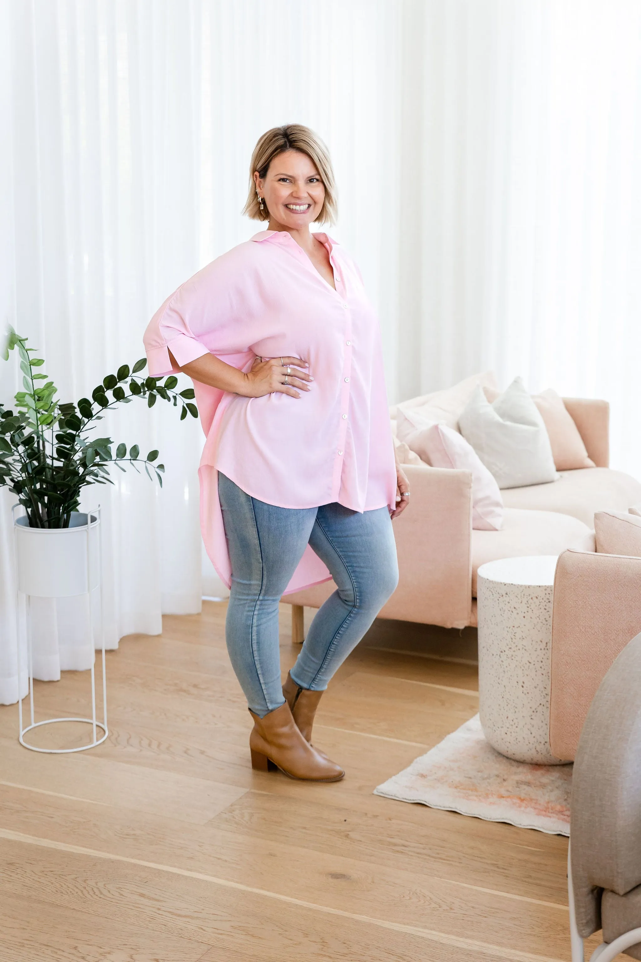 Tammin Shirt in Blush Pink