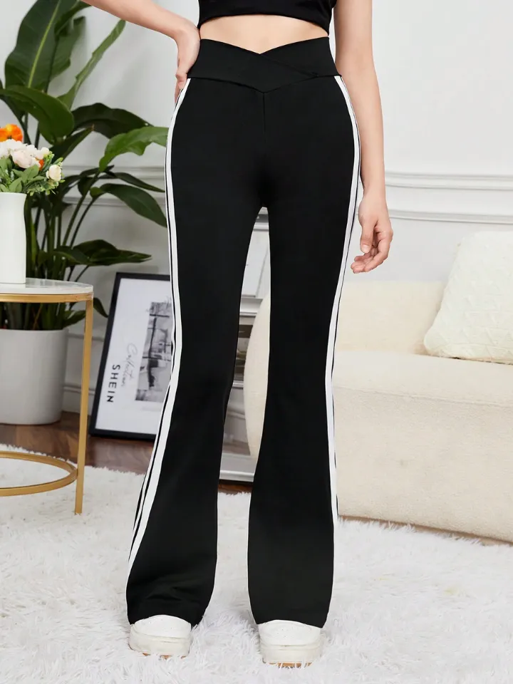 TEEN GIRL SIDE STRIPE FLARE LEG TROUSERS