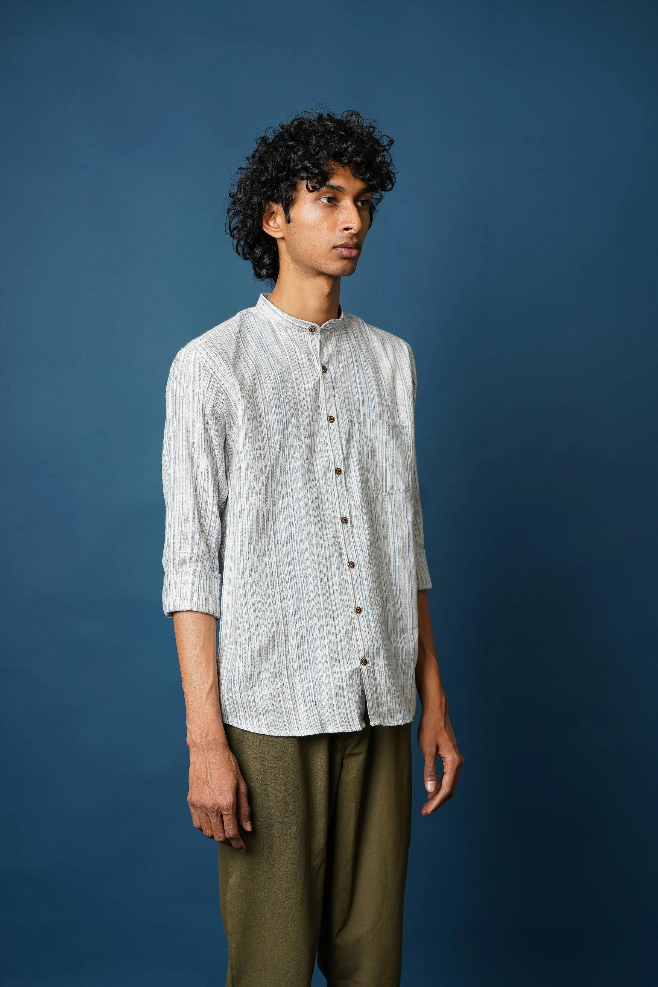 Textured Cotton Men's Full Sleeves Shirt