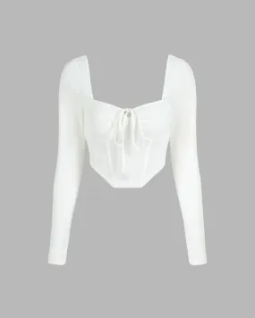 TIE-UP NECK CORSET TOP