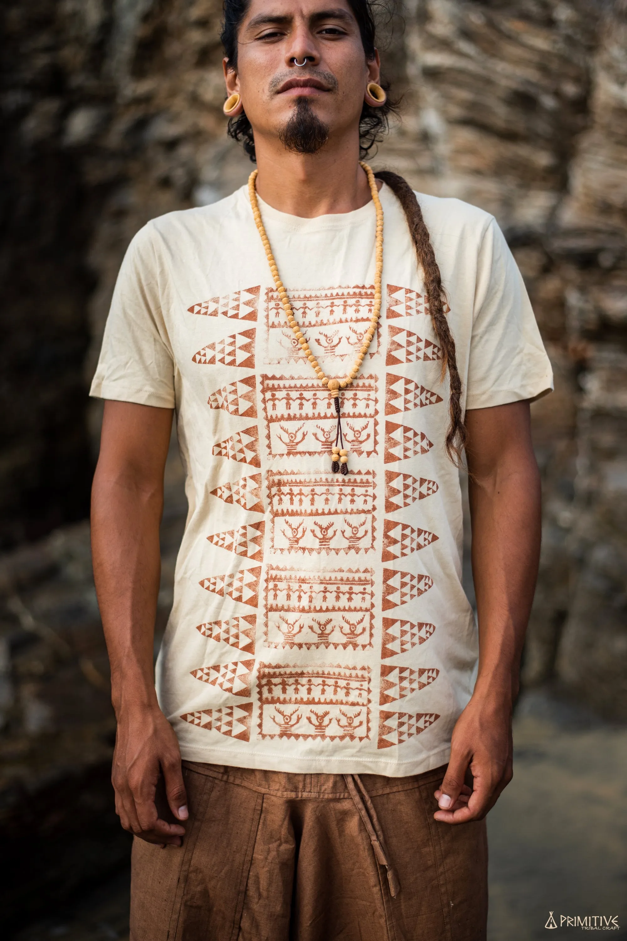 Tribal Dance T-Shirt ⋙ Block Printed ⋙ Organic Cotton