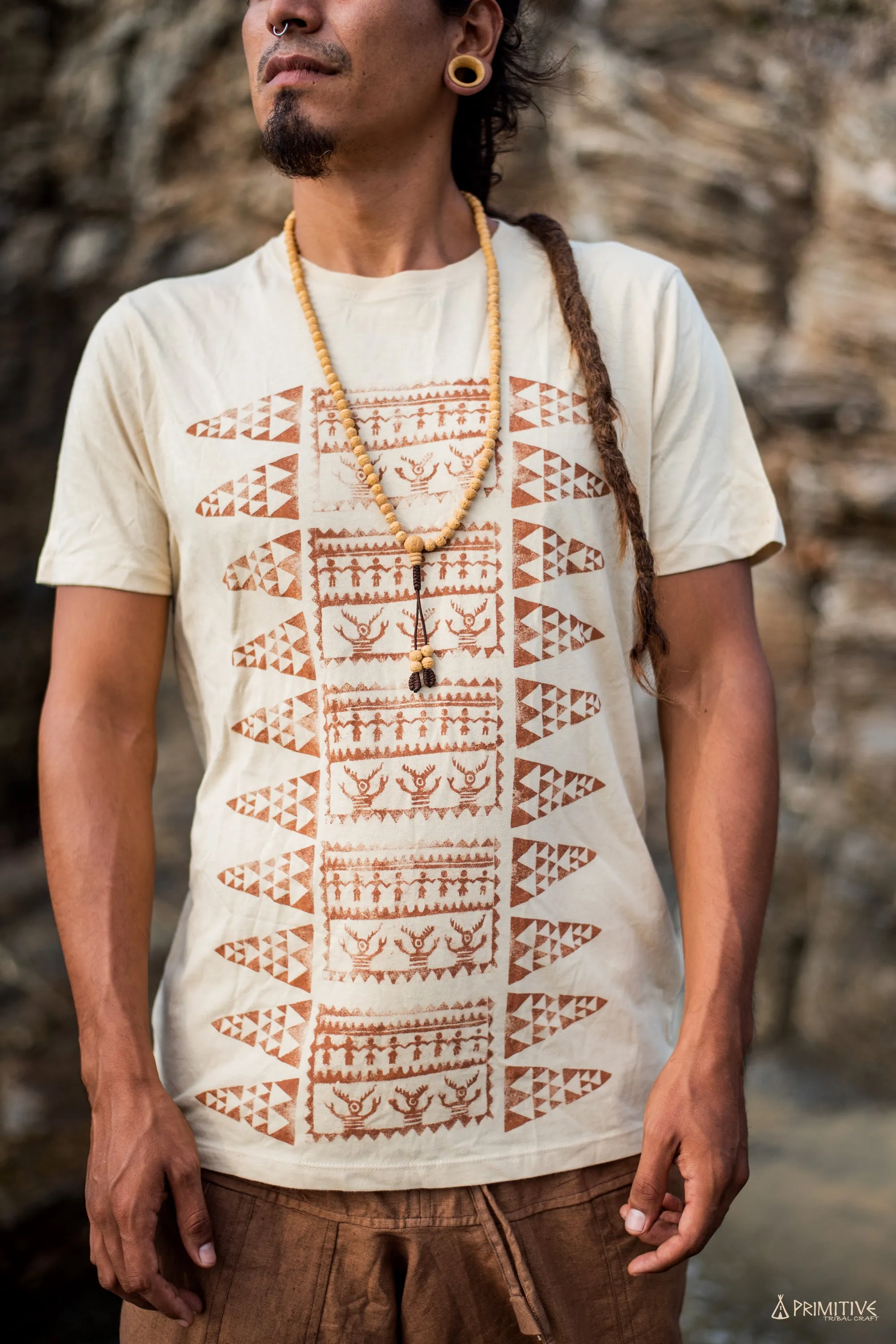 Tribal Dance T-Shirt ⋙ Block Printed ⋙ Organic Cotton