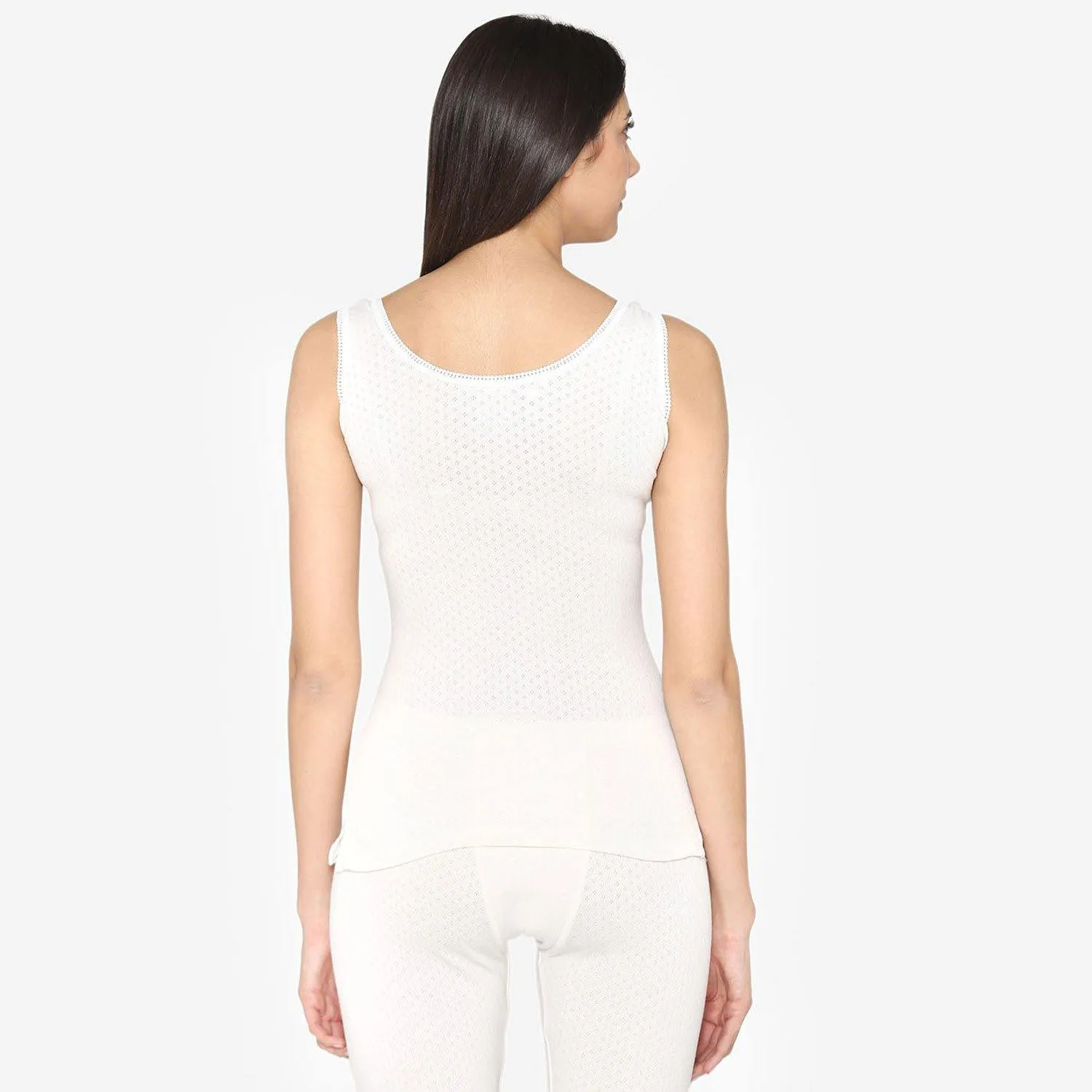 Vami Sleeve- less Thermal Top For Women in Off- White  Color