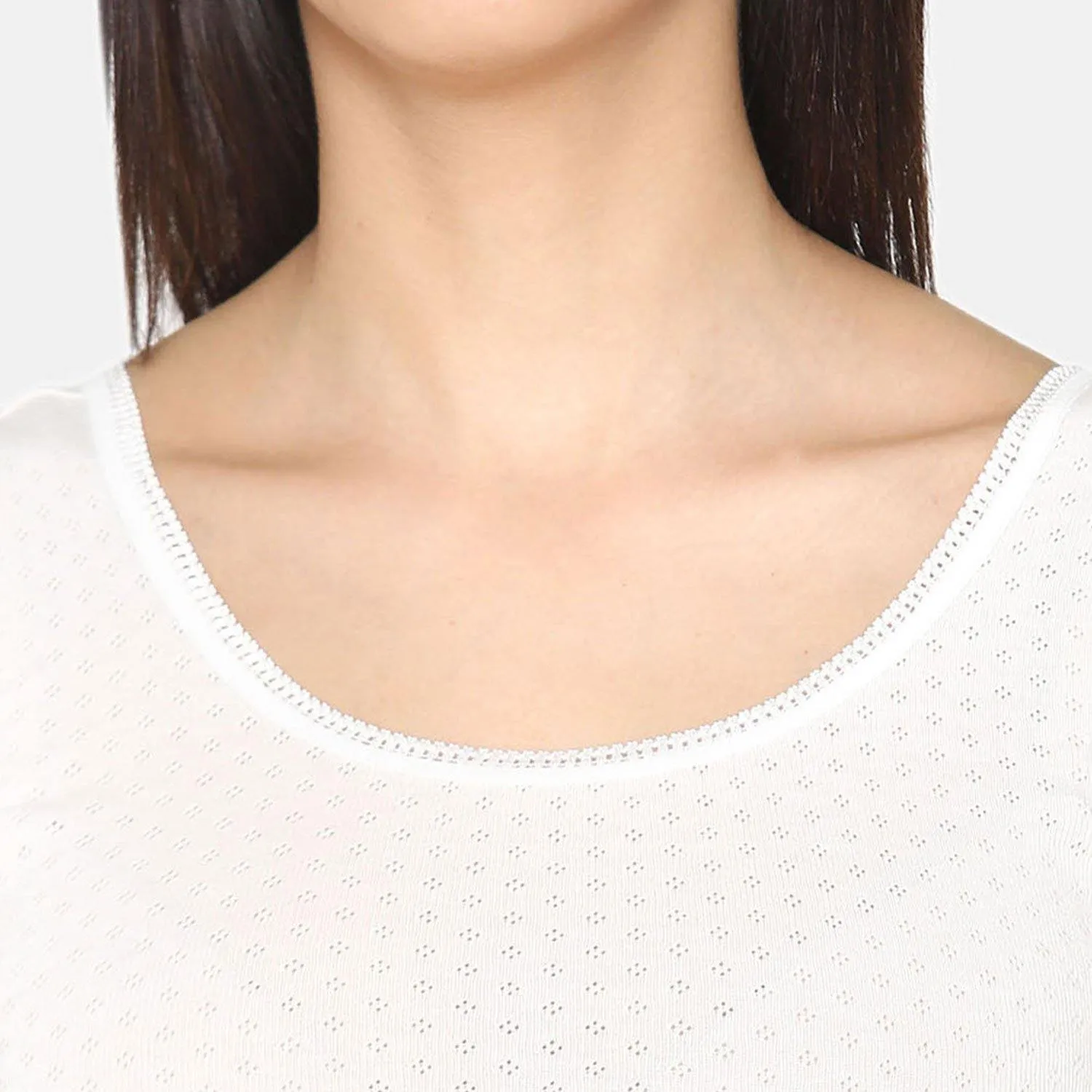 Vami Sleeve- less Thermal Top For Women in Off- White  Color