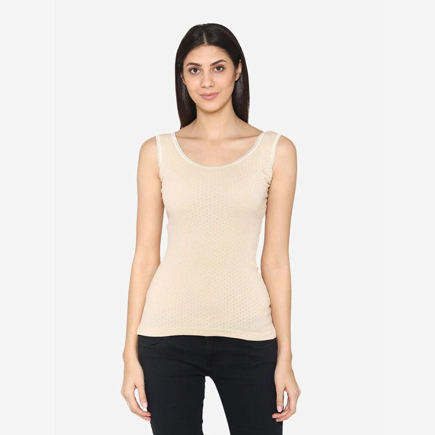 Vami Sleeve- less Thermal Top For Women in Skin Color