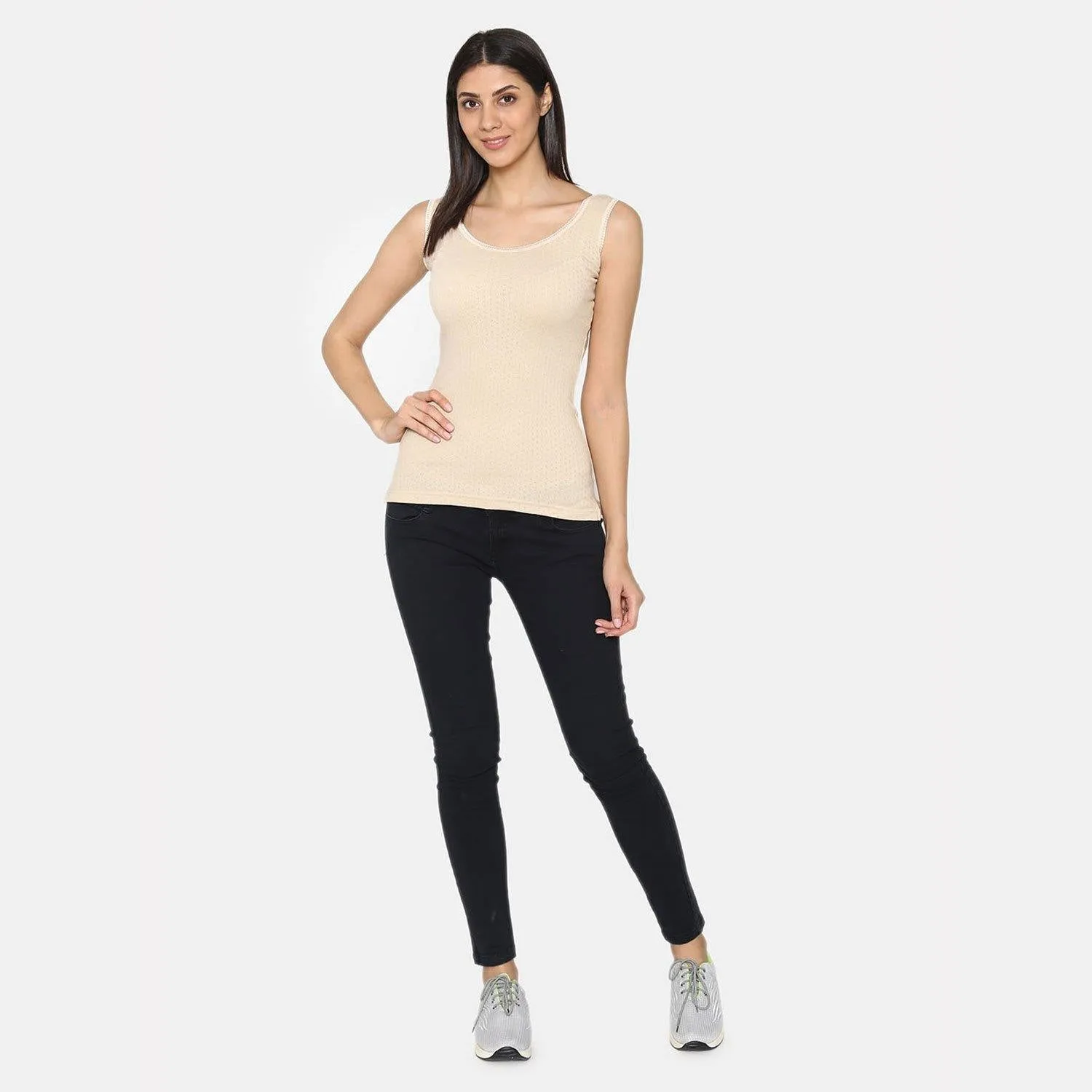 Vami Sleeve- less Thermal Top For Women in Skin Color