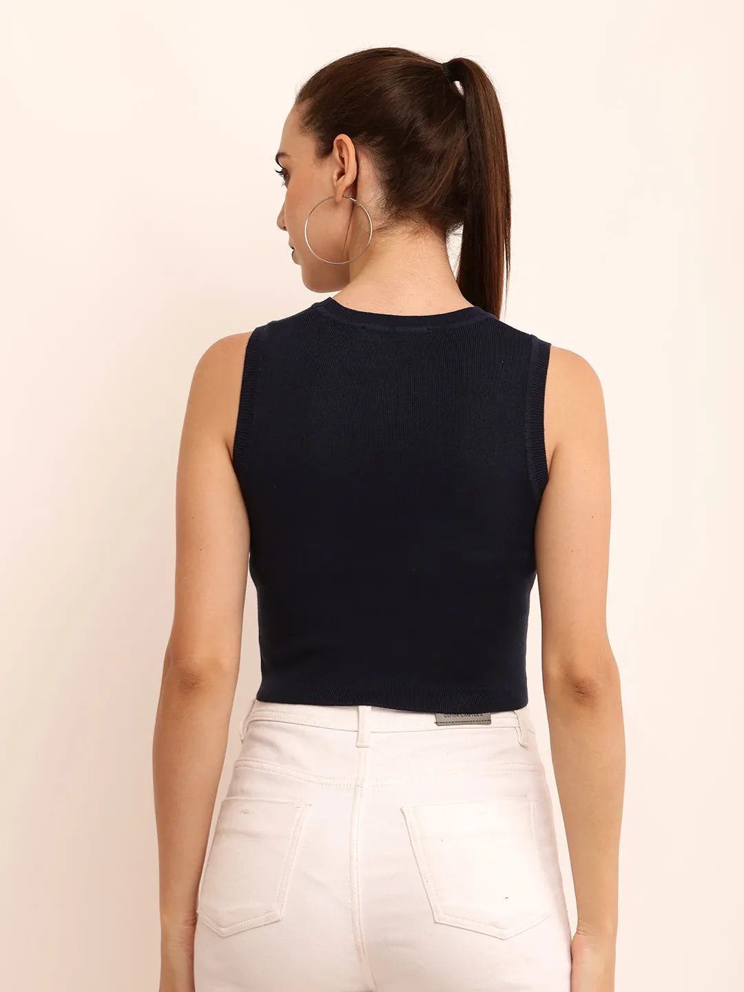 Women Cool Blue Crop Top