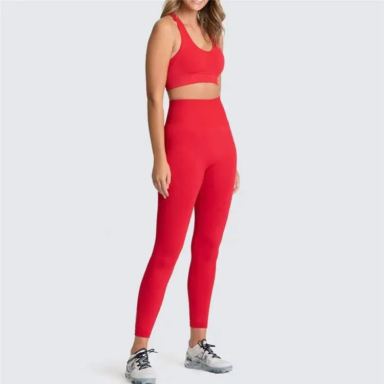 Womens Gym Clothing Set - Crop Top & Leggings Workout Apparel