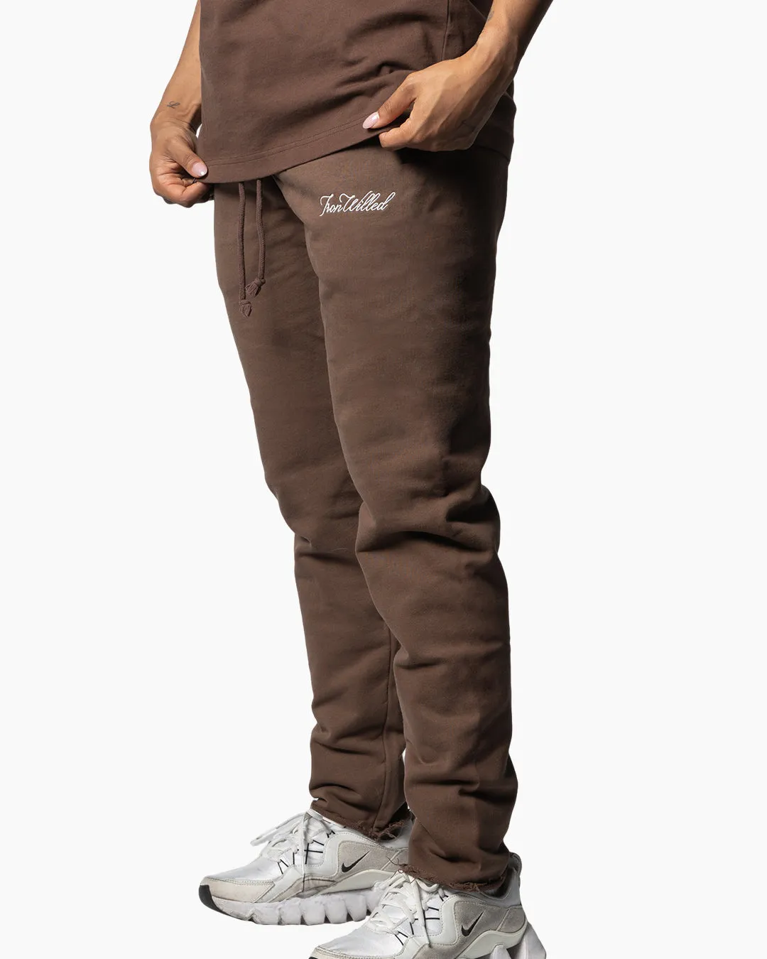 WOMEN'S RAW HEM SWEATPANTS - MOCHA