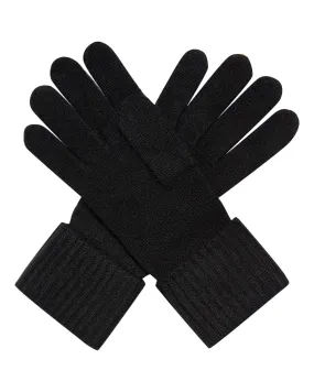 Women's Ribbed Cashmere Gloves Black