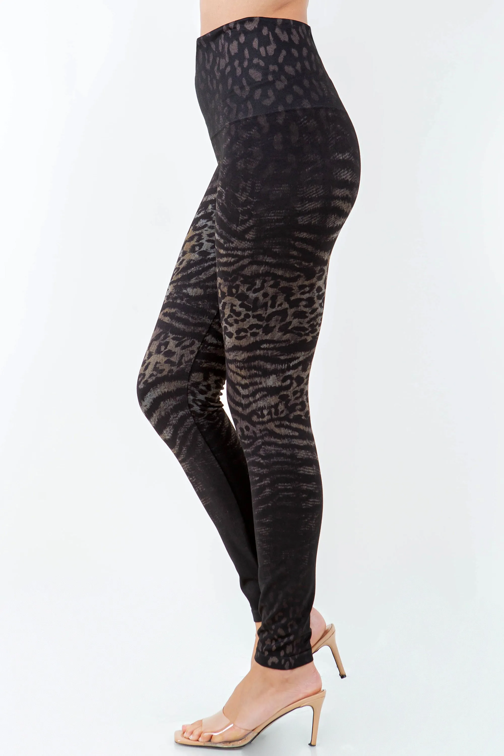 Zebra and Leopard Ombre Print Legging