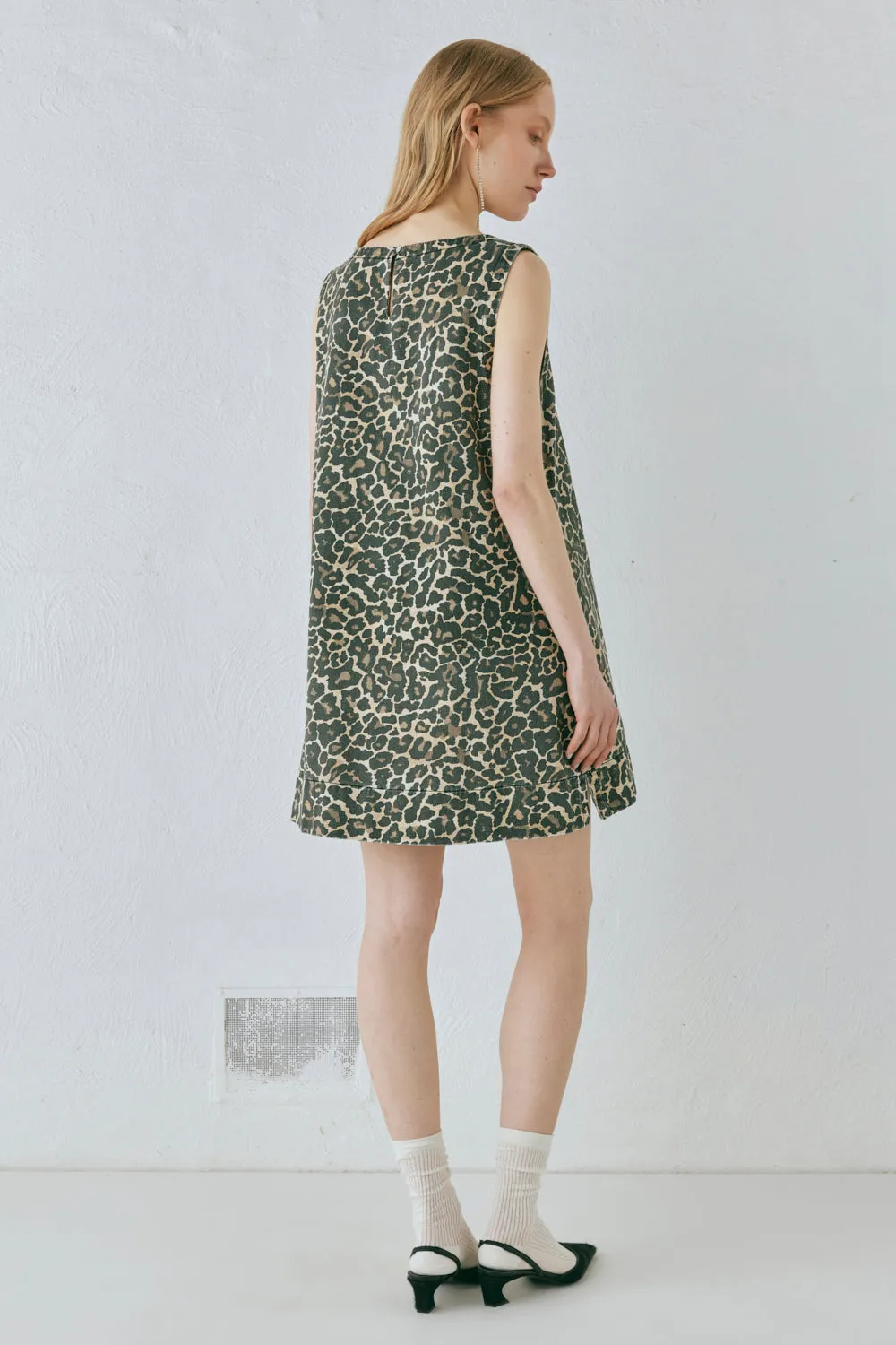 Zia Denim Mini Dress Leopard