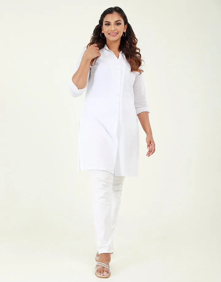 ¾ Sleeves Cotton Kurtha with Side Slits