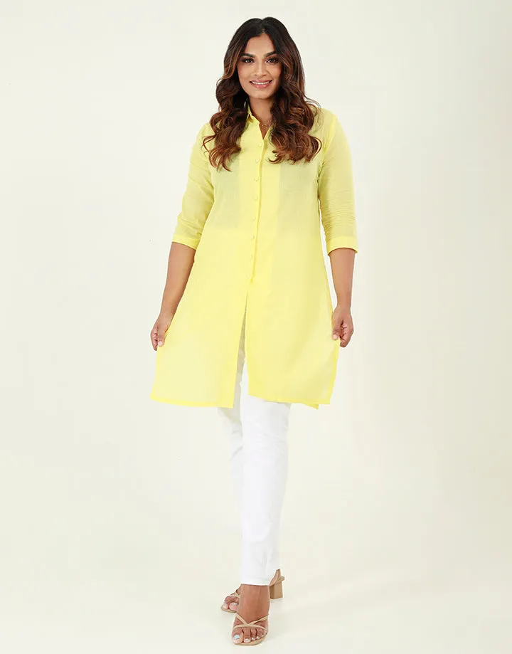 ¾ Sleeves Cotton Kurtha with Side Slits